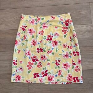Talbots Vintage Wrap Skirt Linen Cotton Women 14 Cottagecore Boho Coastal Summer